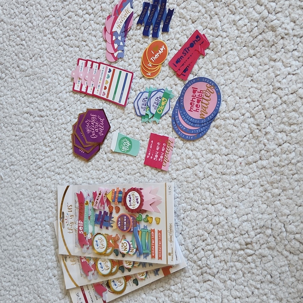 Self Care Sticker Set - Pink and Multicolor by Shawna Clingerman (125+ stickers)